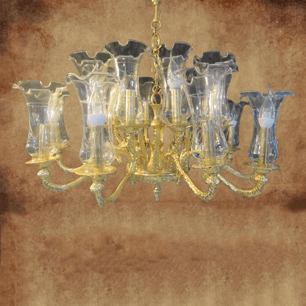Brass chandelier