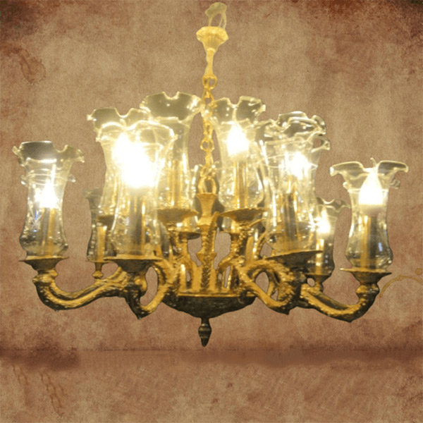 Brass chandelier