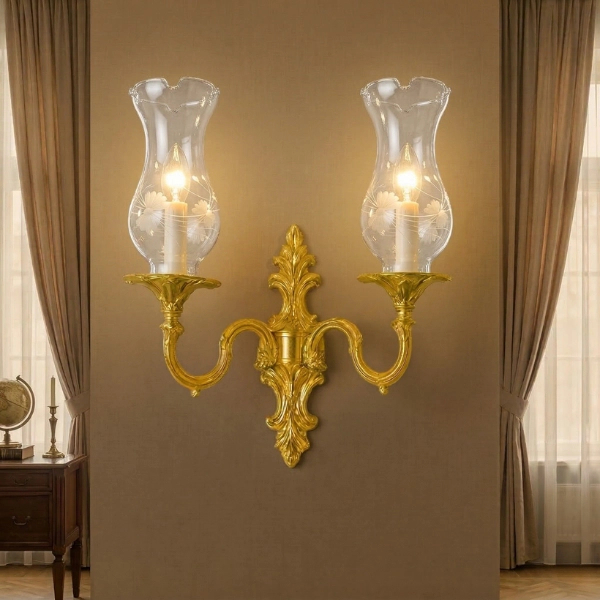 Brass wall lamp