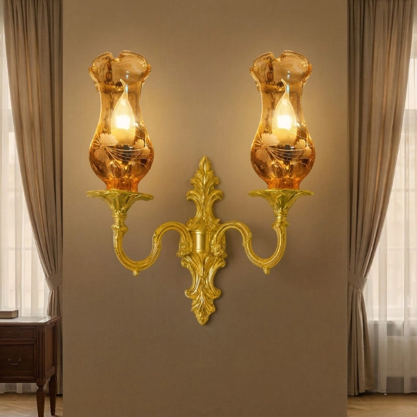 Brass wall lamp